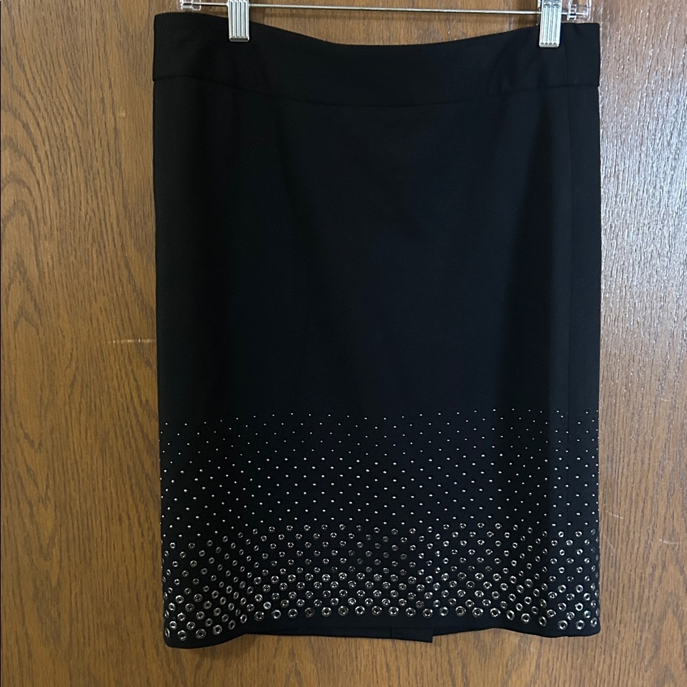 Grace Elements Black Pencil Skirt with Silver Stud Detail size 6